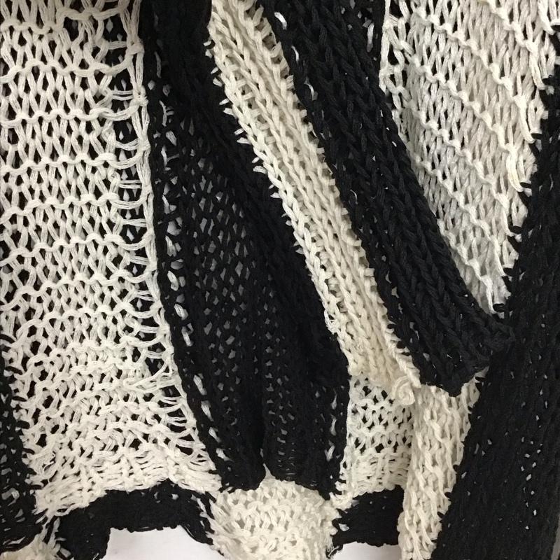 ジーナシス JEANASIS ニット、セーター 長袖 JS064331MN FREE  白 / ホワイト / white X 黒 / ブラック / black レディース USED 古着 中古 10154809