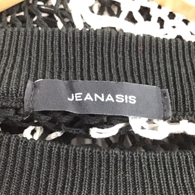 ジーナシス JEANASIS ニット、セーター 長袖 JS064331MN FREE  白 / ホワイト / white X 黒 / ブラック / black レディース USED 古着 中古 10154809
