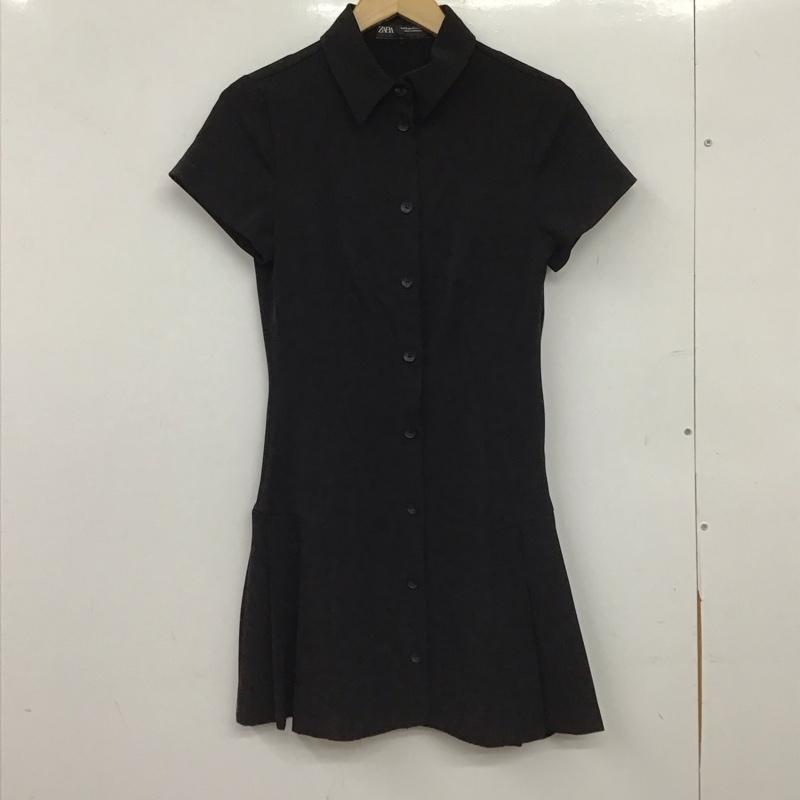 ザラ ZARA ワンピース ミニスカート XS 無地 黒 / ブラック / black レディース USED 古着 中古 10154810
