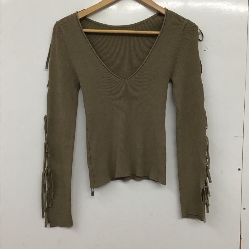 スナイデル SNIDEL カットソー 長袖 SWNT241171 ホールデザインニットプルオーバー ONE SIZE 無地 ベージュ / ベージュ / beige レディース USED 古着 中古 10154812
