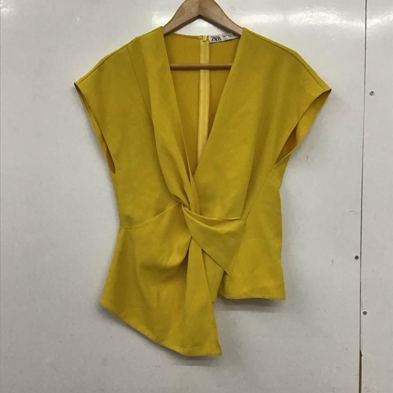 ザラ ZARA カットソー 半袖 XS 無地 黄 / イエロー / yellow レディース USED 古着 中古 10154813