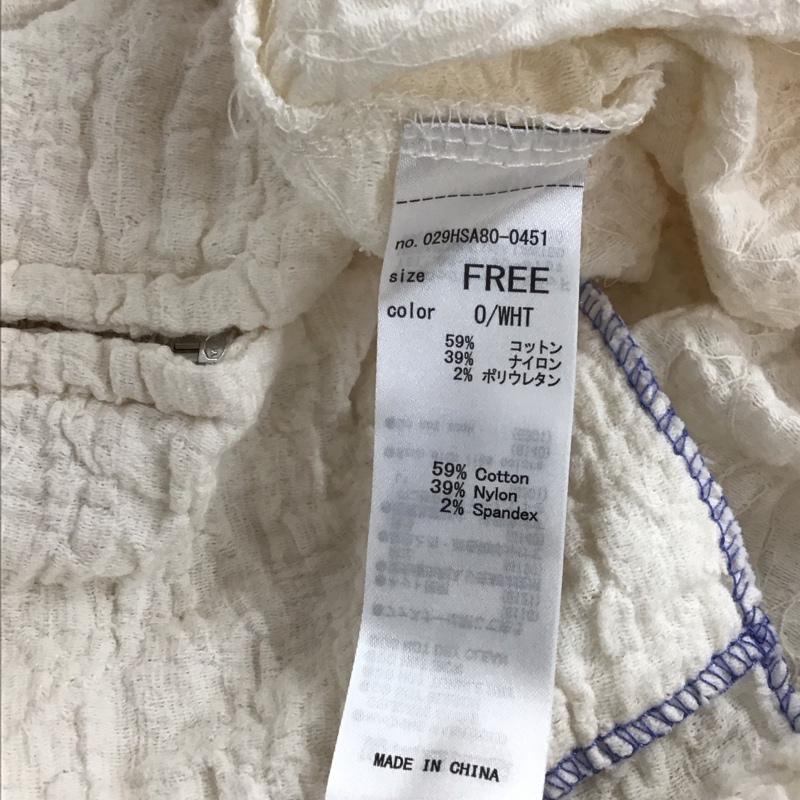 マウジー MOUSSY シャツ、ブラウス 半袖 029HSA80-0451 BICOLOR LINE ZIP ブラウス FREE 無地 白 / ホワイト / white レディース USED 古着 中古 10154814