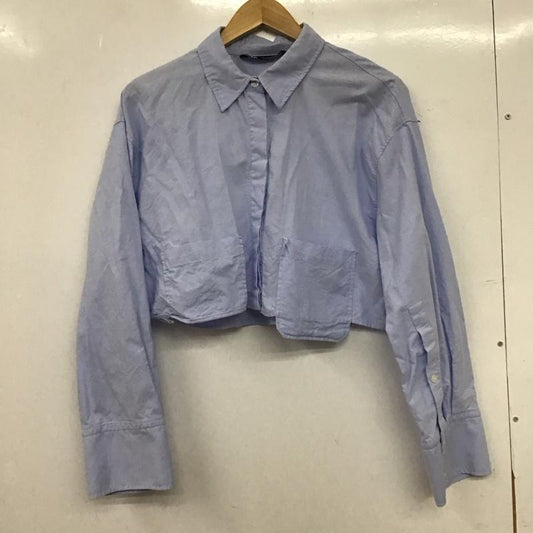 ザラ ZARA シャツ、ブラウス 長袖 L 無地 水色 / ライトブルー / レディース USED 古着 中古 10154830