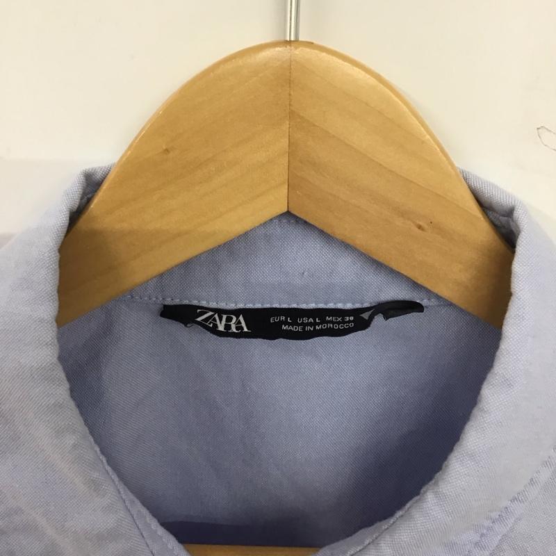 ザラ ZARA シャツ、ブラウス 長袖 L 無地 水色 / ライトブルー / レディース USED 古着 中古 10154830