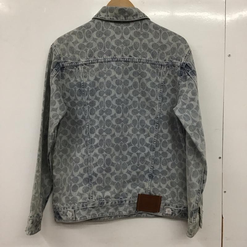 コーチ COACH ジャケット、上着 ジャケット、ブレザー C8787 シグネチャー デニム ジャケット ロゴ、文字 水色 / ライトブルー / レディース USED 古着 中古 10154832