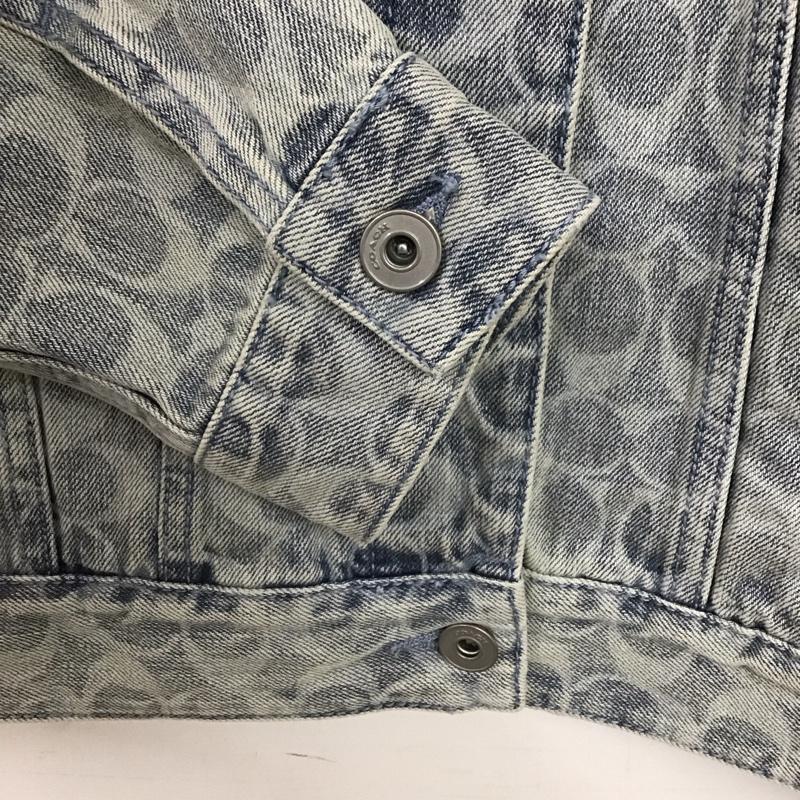 コーチ COACH ジャケット、上着 ジャケット、ブレザー C8787 シグネチャー デニム ジャケット ロゴ、文字 水色 / ライトブルー / レディース USED 古着 中古 10154832