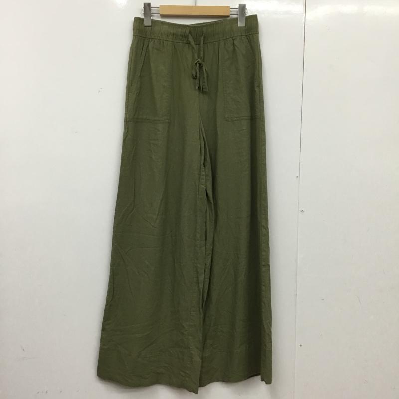 ザラ ZARA ボトムス ボトムス ワイドパンツ リネンパンツ S 無地 カーキ / カーキ / khaki レディース USED 古着 中古 10154841