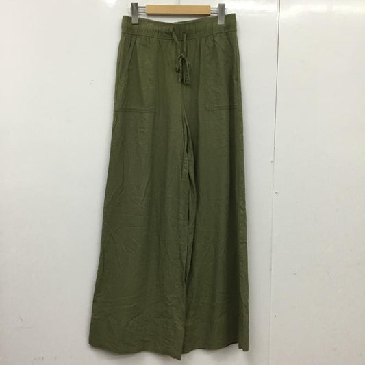 ザラ ZARA ボトムス ボトムス ワイドパンツ リネンパンツ S 無地 カーキ / カーキ / khaki レディース USED 古着 中古 10154841