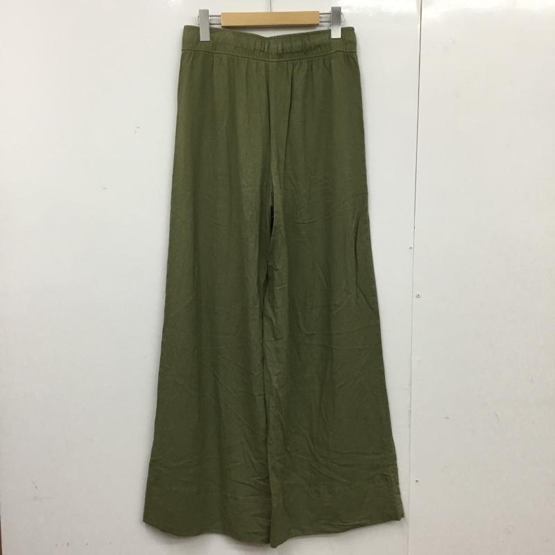 ザラ ZARA ボトムス ボトムス ワイドパンツ リネンパンツ S 無地 カーキ / カーキ / khaki レディース USED 古着 中古 10154841