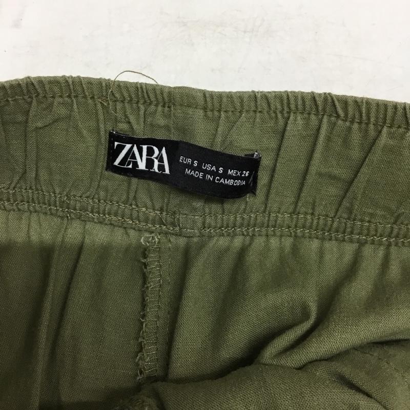ザラ ZARA ボトムス ボトムス ワイドパンツ リネンパンツ S 無地 カーキ / カーキ / khaki レディース USED 古着 中古 10154841