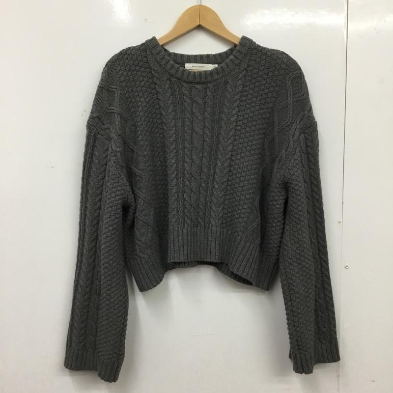 マウジー MOUSSY ニット、セーター 長袖 010FAS70-5510 CABLE KNIT TOP FREE 無地 灰 / グレー / gray レディース USED 古着 中古 10154853