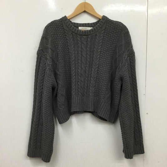 マウジー MOUSSY ニット、セーター 長袖 010FAS70-5510 CABLE KNIT TOP FREE 無地 灰 / グレー / gray レディース USED 古着 中古 10154853