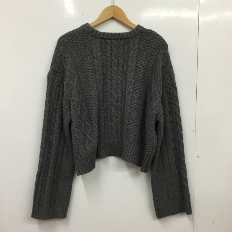 マウジー MOUSSY ニット、セーター 長袖 010FAS70-5510 CABLE KNIT TOP FREE 無地 灰 / グレー / gray レディース USED 古着 中古 10154853