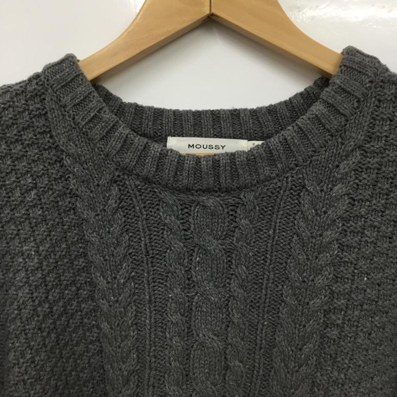 マウジー MOUSSY ニット、セーター 長袖 010FAS70-5510 CABLE KNIT TOP FREE 無地 灰 / グレー / gray レディース USED 古着 中古 10154853