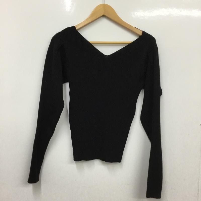 マウジー MOUSSY ニット、セーター 長袖 010FAS70-6910 VN BALOON SLEEVE RIB TOP FREE 無地 黒 / ブラック / black レディース USED 古着 中古 10154855