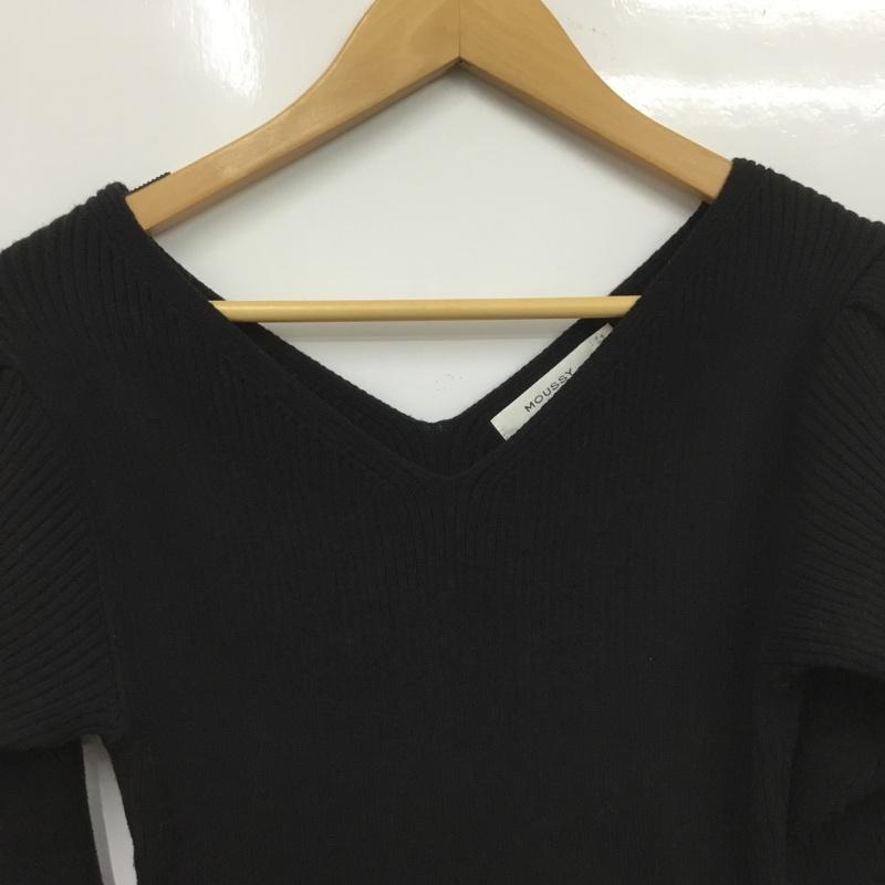 マウジー MOUSSY ニット、セーター 長袖 010FAS70-6910 VN BALOON SLEEVE RIB TOP FREE 無地 黒 / ブラック / black レディース USED 古着 中古 10154855