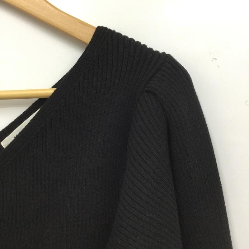 マウジー MOUSSY ニット、セーター 長袖 010FAS70-6910 VN BALOON SLEEVE RIB TOP FREE 無地 黒 / ブラック / black レディース USED 古着 中古 10154855