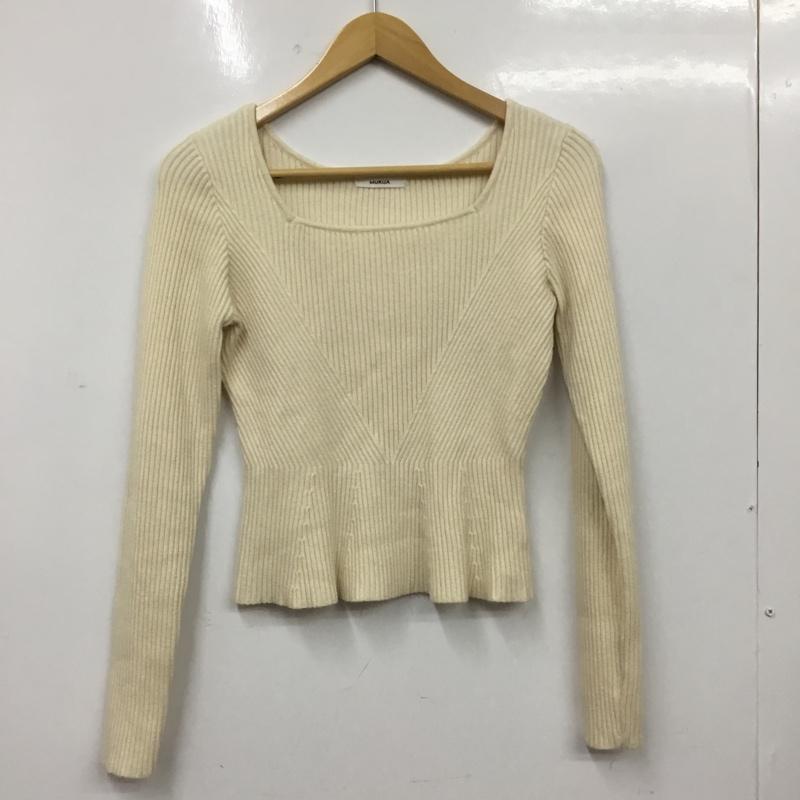 ムルーア MURUA ニット、セーター 長袖 012312602401 ショートペプラムニット FREE 無地 白 / ホワイト / white レディース USED 古着 中古 10154858