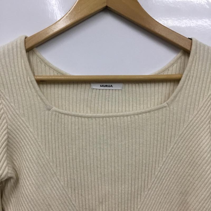ムルーア MURUA ニット、セーター 長袖 012312602401 ショートペプラムニット FREE 無地 白 / ホワイト / white レディース USED 古着 中古 10154858