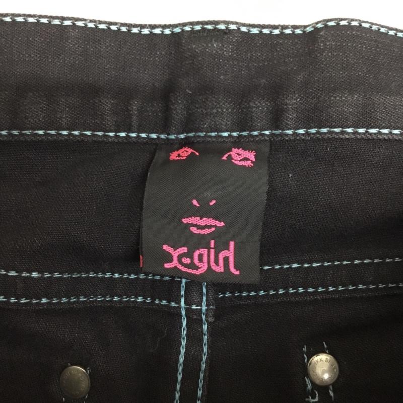 エックスガール X-girl パンツ デニム、ジーンズ 27インチ 無地 黒 / ブラック / black レディース USED 古着 中古 10154862
