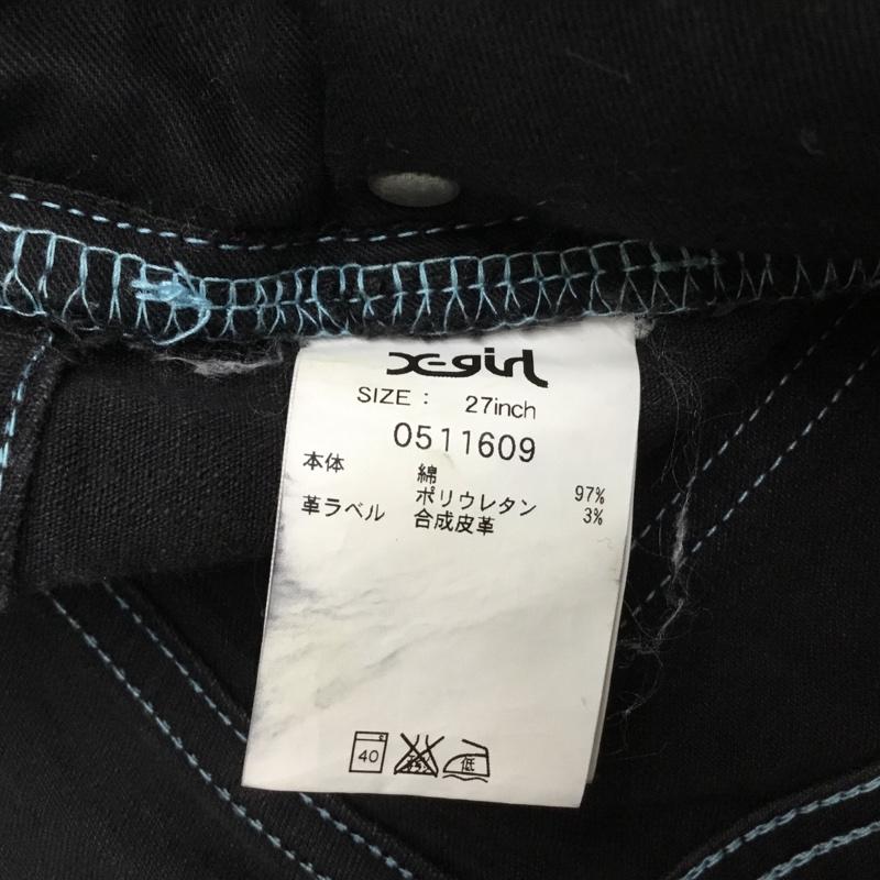エックスガール X-girl パンツ デニム、ジーンズ 27インチ 無地 黒 / ブラック / black レディース USED 古着 中古 10154862