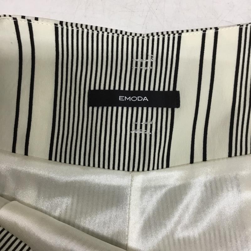 エモダ EMODA ボトムス ボトムス S ストライプ 白 / ホワイト / white X 黒 / ブラック / black レディース USED 古着 中古 10154864