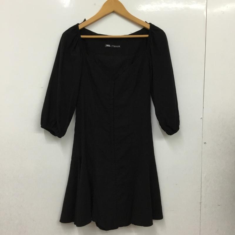 ザラ ZARA ワンピース ミニスカート S 無地 黒 / ブラック / black レディース USED 古着 中古 10154891