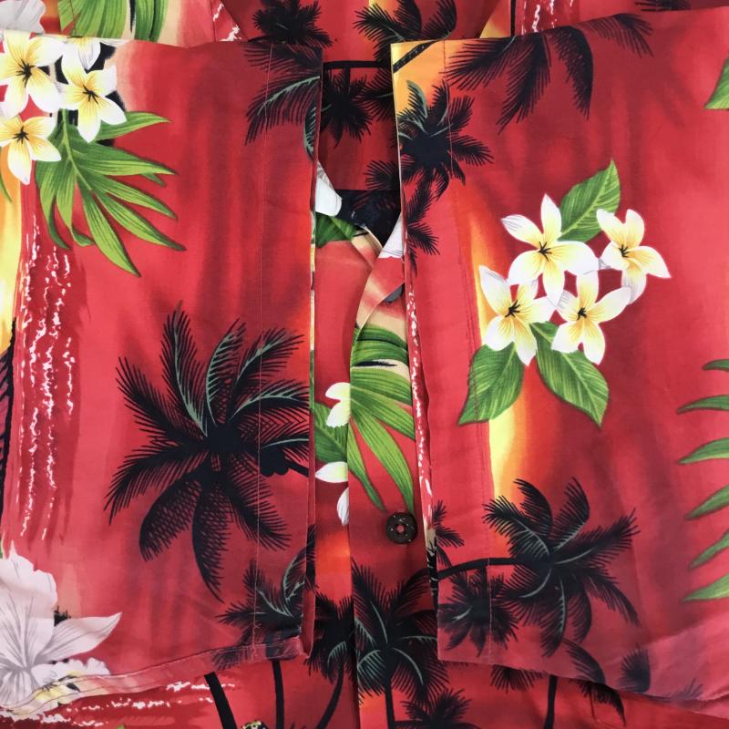 ユーズドクロージング used clothes シャツ、ブラウス 半袖 Paradise Style ハワイアンシャツ 赤 ２XL 4L 花柄 赤 / レッド / red メンズ USED 古着 中古 10154914