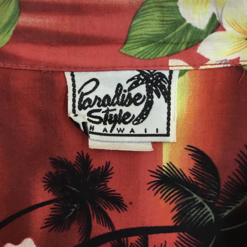 ユーズドクロージング used clothes シャツ、ブラウス 半袖 Paradise Style ハワイアンシャツ 赤 ２XL 4L 花柄 赤 / レッド / red メンズ USED 古着 中古 10154914