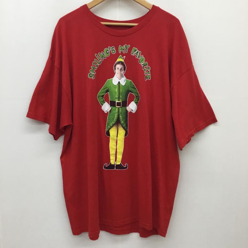 ユーズドクロージング used clothes Tシャツ 半袖 elf the movie ウィルフェレル Tシャツ 赤 4L プリント 赤 / レッド / red メンズ USED 古着 中古 10154915