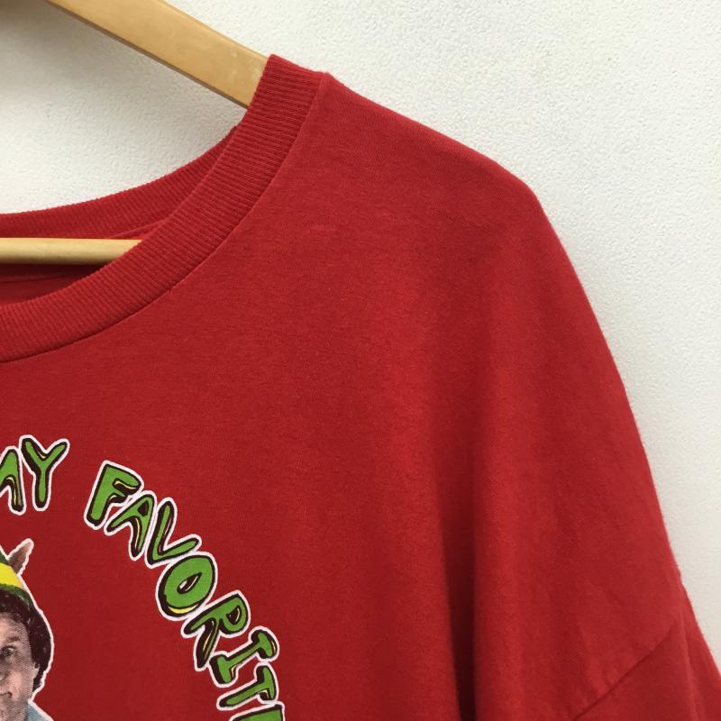 ユーズドクロージング used clothes Tシャツ 半袖 elf the movie ウィルフェレル Tシャツ 赤 4L プリント 赤 / レッド / red メンズ USED 古着 中古 10154915