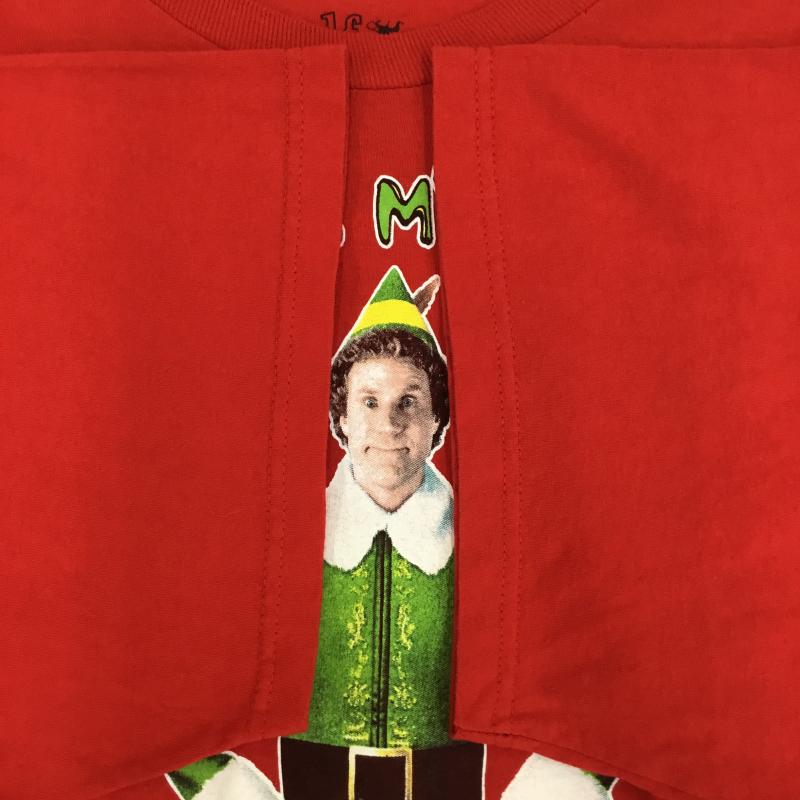 ユーズドクロージング used clothes Tシャツ 半袖 elf the movie ウィルフェレル Tシャツ 赤 4L プリント 赤 / レッド / red メンズ USED 古着 中古 10154915