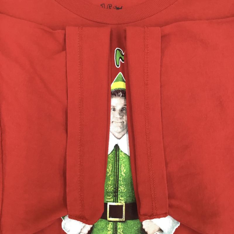 ユーズドクロージング used clothes Tシャツ 半袖 elf the movie ウィルフェレル Tシャツ 赤 4L プリント 赤 / レッド / red メンズ USED 古着 中古 10154915