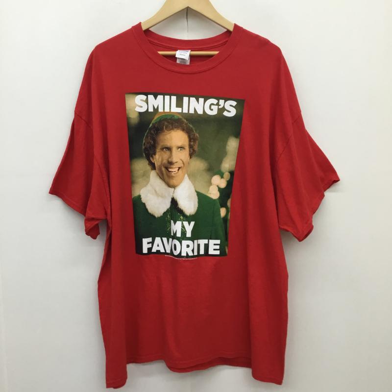 ギルダン GILDAN Tシャツ 半袖 elf サンタの国からやってきた ウィルフェレル Tシャツ 赤 XXL プリント 赤 / レッド / red メンズ USED 古着 中古 10154917
