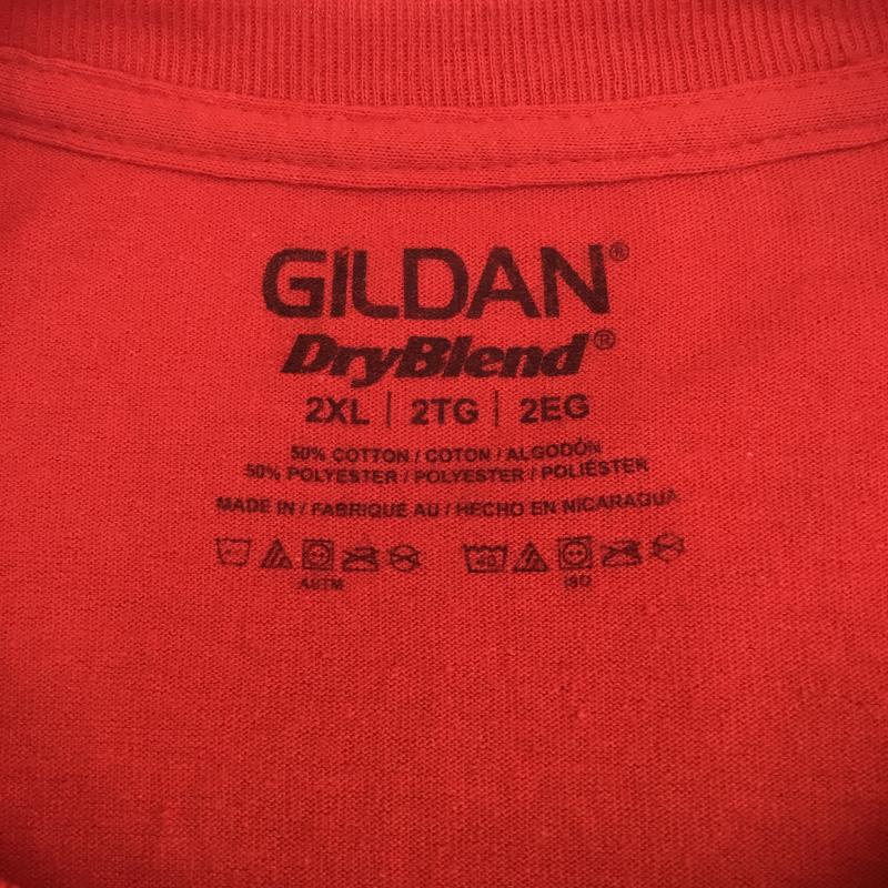 ギルダン GILDAN Tシャツ 半袖 GILDAN Dry Blend OZINGA Tシャツ 赤 XXL ワンポイント 赤 / レッド / red メンズ USED 古着 中古 10154918