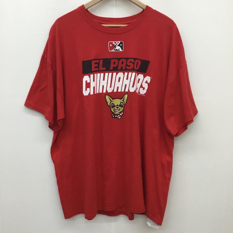 ユーズドクロージング used clothes Tシャツ 半袖 El Paso Chihuahuas マイナーリーグ ベースボール Tシャツ XXL ロゴ、文字 赤 / レッド / red メンズ USED 古着 中古 10154919