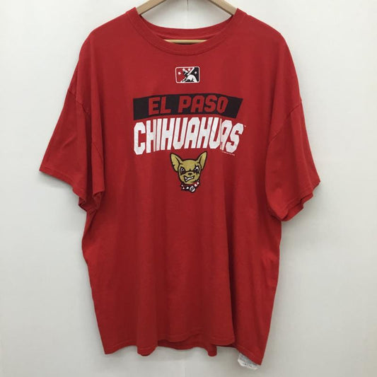 ユーズドクロージング used clothes Tシャツ 半袖 El Paso Chihuahuas マイナーリーグ ベースボール Tシャツ XXL ロゴ、文字 赤 / レッド / red メンズ USED 古着 中古 10154919