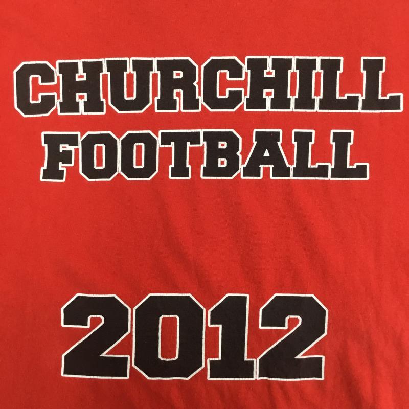 ギルダン GILDAN Tシャツ 半袖 GILDAN CHURCHILL FOOTBALL 2012 L プリント 赤 / レッド / red メンズ USED 古着 中古 10154920