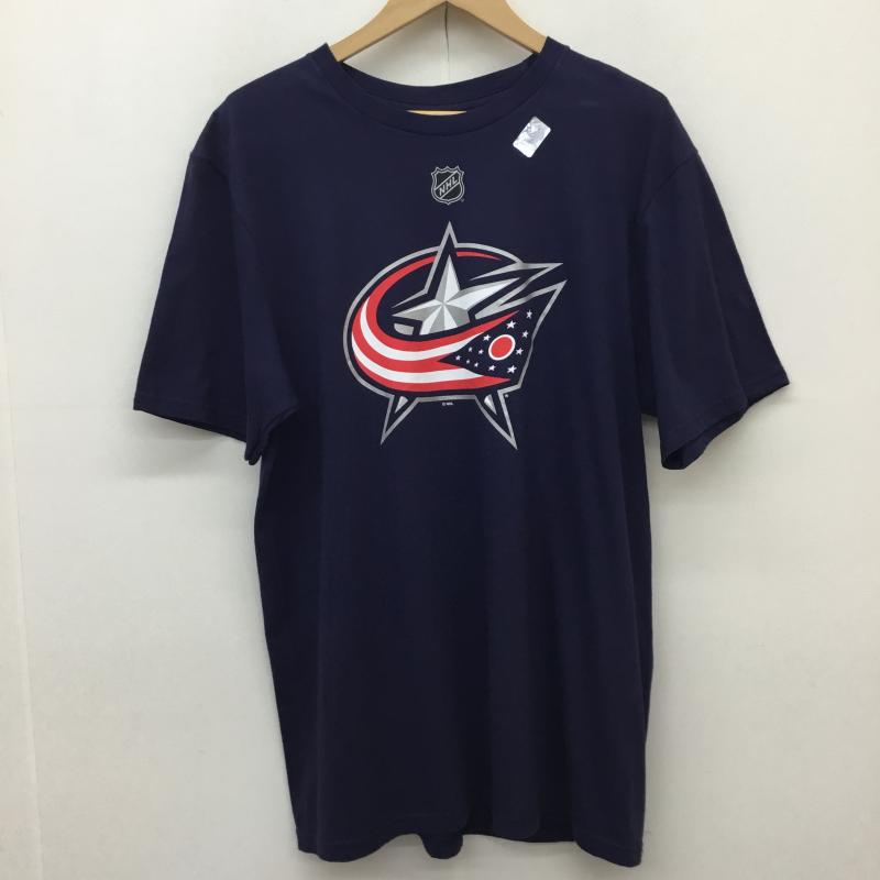 アディダス adidas Tシャツ 半袖 adidas Columbus Blue Jackets Adam PANARIN Tシャツ L ロゴ、文字 紺 / ネイビー / navy メンズ USED 古着 中古 10154923