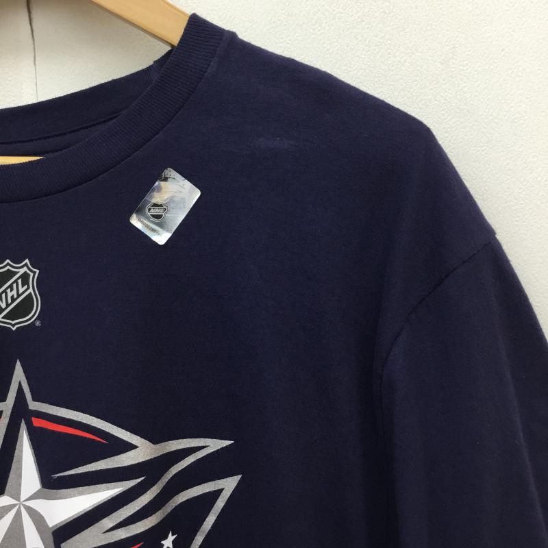 アディダス adidas Tシャツ 半袖 adidas Columbus Blue Jackets Adam PANARIN Tシャツ L ロゴ、文字 紺 / ネイビー / navy メンズ USED 古着 中古 10154923