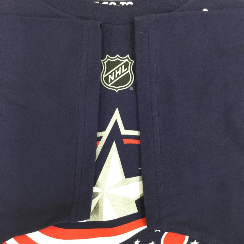 アディダス adidas Tシャツ 半袖 adidas Columbus Blue Jackets Adam PANARIN Tシャツ L ロゴ、文字 紺 / ネイビー / navy メンズ USED 古着 中古 10154923
