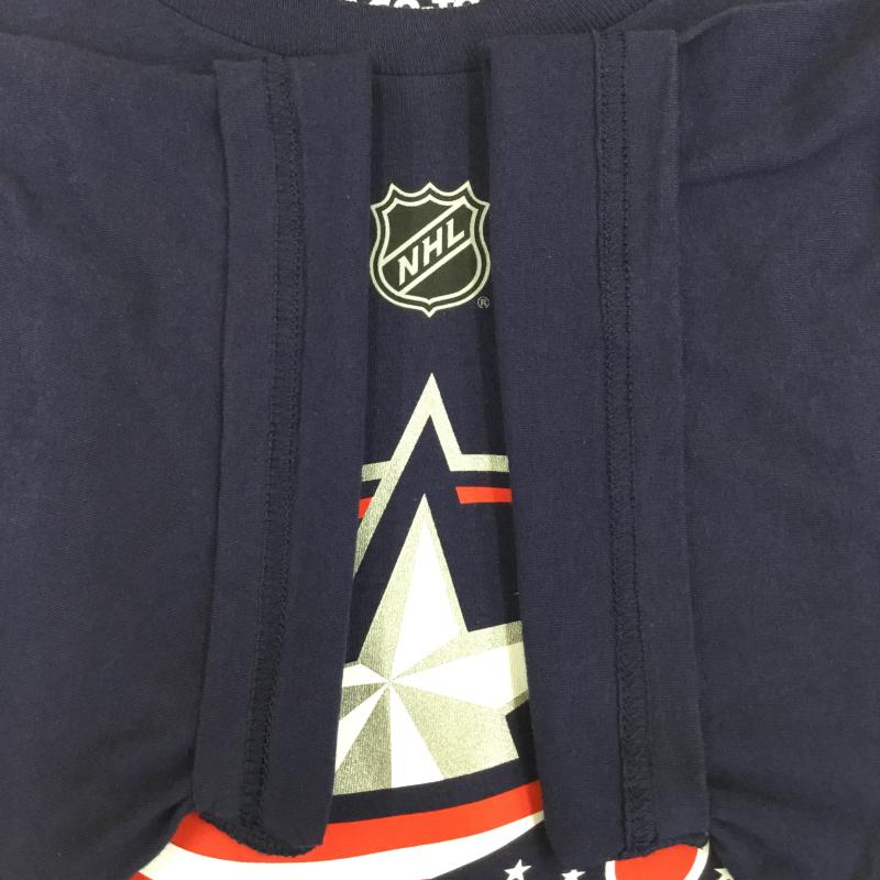 アディダス adidas Tシャツ 半袖 adidas Columbus Blue Jackets Adam PANARIN Tシャツ L ロゴ、文字 紺 / ネイビー / navy メンズ USED 古着 中古 10154923