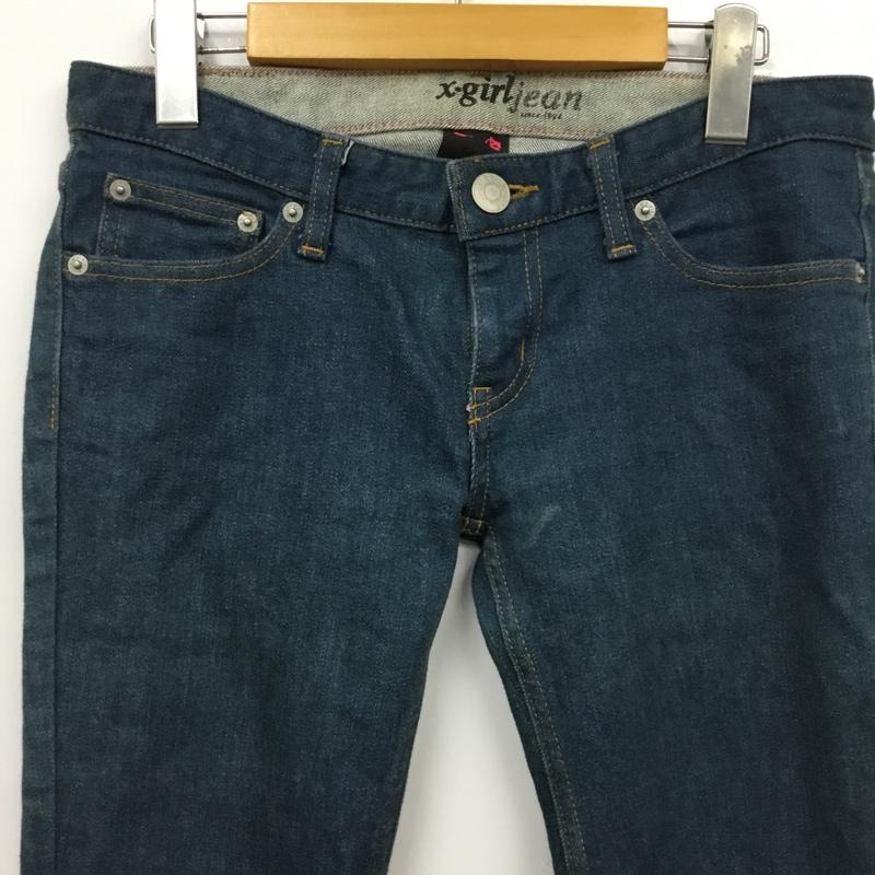 エックスガール X-girl パンツ デニム、ジーンズ 27インチ 無地 青 / ブルー / blue レディース USED 古着 中古 10154931