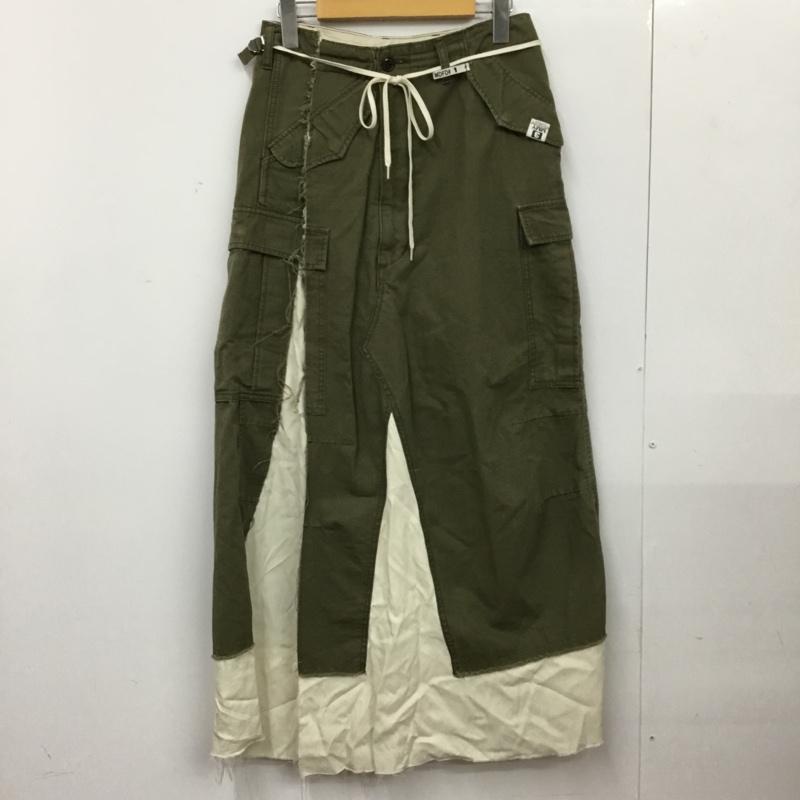 メゾンミハラヤスヒロ Maison MIHARA YASUHIRO スカート ロングスカート K13SK281 PANTS COMBINED SKIRT KHAKI 38 無地 マルチカラー / マルチカラー / multicolor レディース USED 古着 中古 10154937