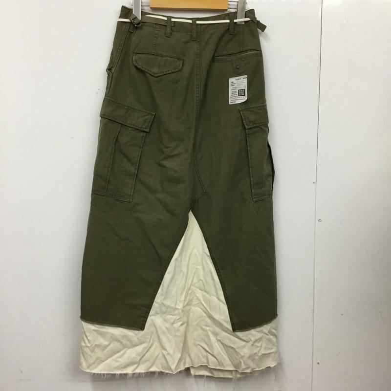 メゾンミハラヤスヒロ Maison MIHARA YASUHIRO スカート ロングスカート K13SK281 PANTS COMBINED SKIRT KHAKI 38 無地 マルチカラー / マルチカラー / multicolor レディース USED 古着 中古 10154937