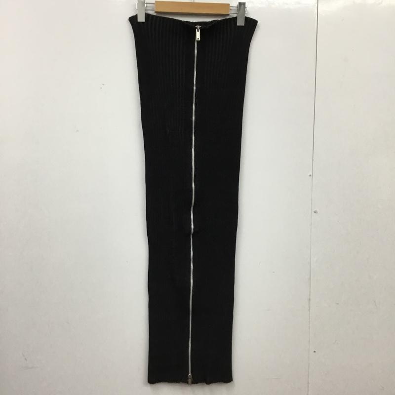メゾンミハラヤスヒロ Maison MIHARA YASUHIRO スカート ロングスカート B13SK583 GONNA MIDI IN COSTINA ジップデザインリブスカート 38 無地 黒 / ブラック / black レディース USED 古着 中古 10154938