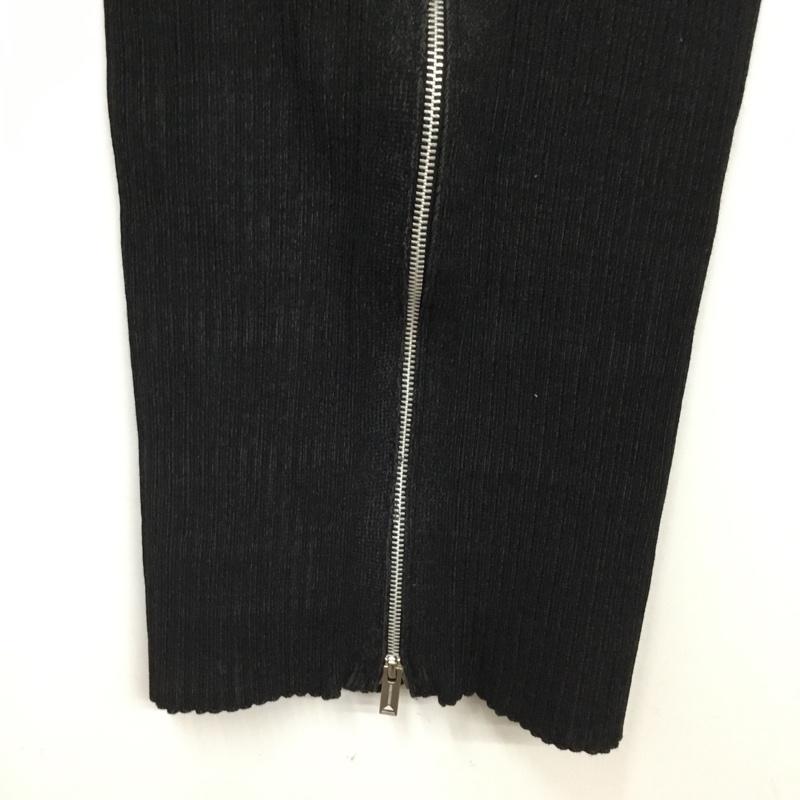 メゾンミハラヤスヒロ Maison MIHARA YASUHIRO スカート ロングスカート B13SK583 GONNA MIDI IN COSTINA ジップデザインリブスカート 38 無地 黒 / ブラック / black レディース USED 古着 中古 10154938