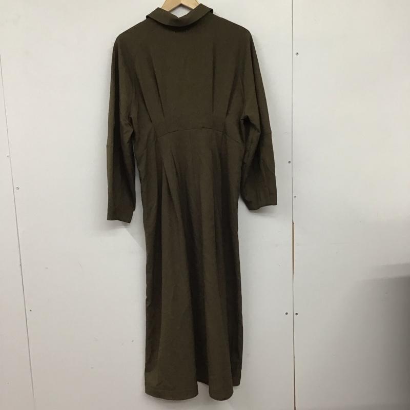 オルン OLUN ワンピース ロングスカート 138261-126-002 ウエストタックコクーンワンピース 長袖 FREE 無地 茶 / ブラウン / brown レディース USED 古着 中古 10154942