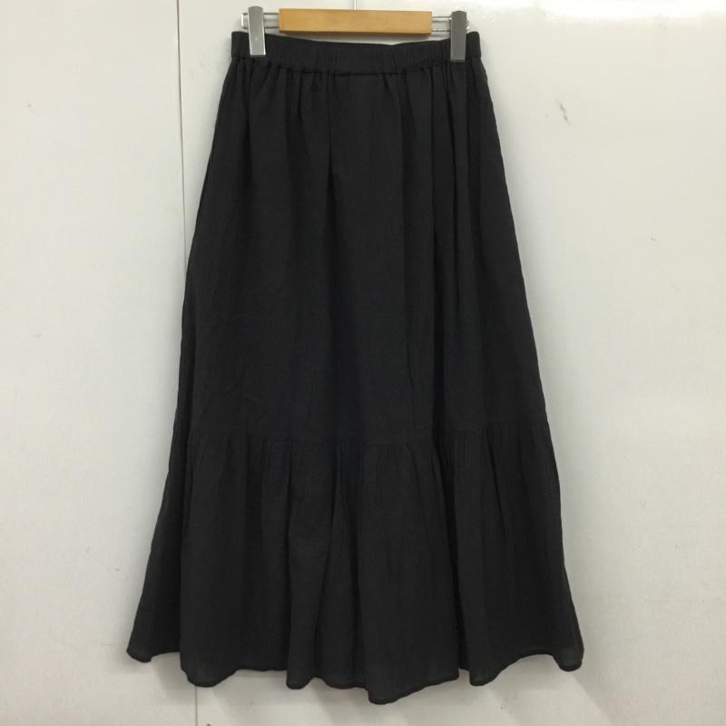 ニコアンド niko and... スカート ロングスカート L 無地 黒 / ブラック / black レディース USED 古着 中古 10154951