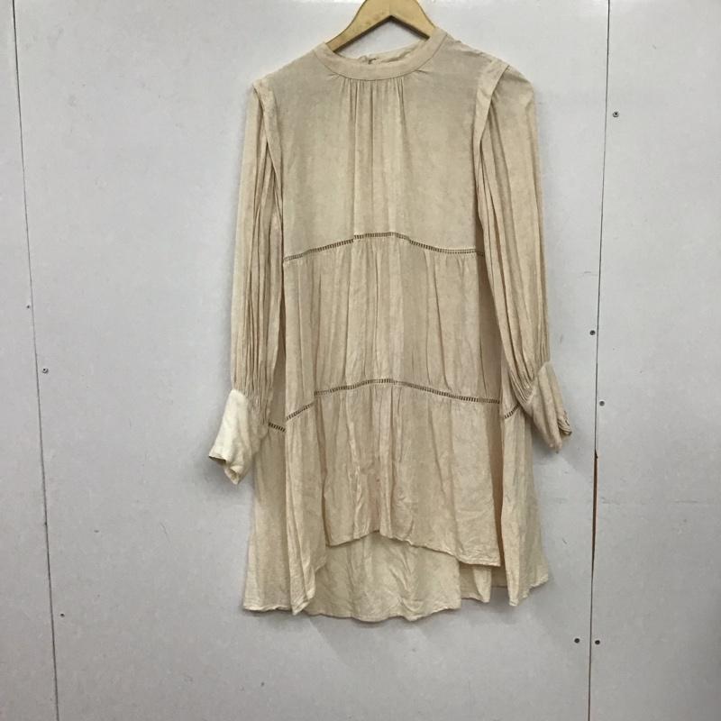 ジーナシス JEANASIS ワンピース ひざ丈スカート JS071302MW ティアードフレアチュニック 長袖 FREE 総柄 桃 / ピンク / pink レディース USED 古着 中古 10154952